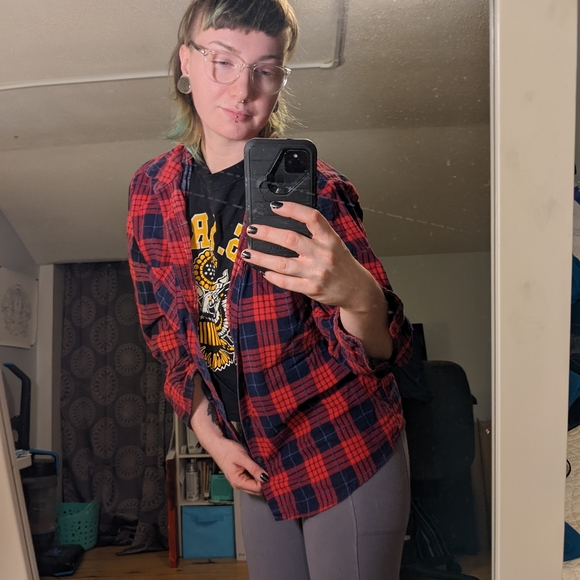 Vintage flannel long sleeve xl hiking outdoors shirt button down - Picture 2 of 5